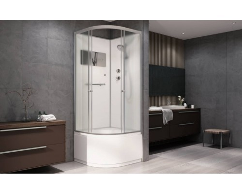 Душевая кабина AvaCan D511 AVA 110x110 без крыши, стекла матовые, профиль хром