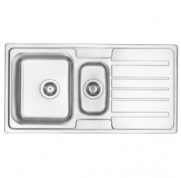 Deante Virgo сатин - мойка стальная 1 чаша с крылом, 970*500*200 мм + сифон