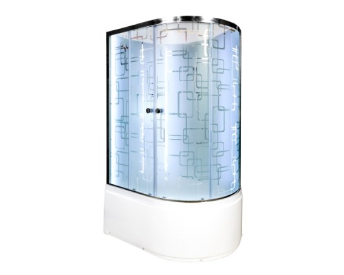Душевая кабина AvaCan EM5012LNLED AVA 120x90 б/к, LED, левая, стекла с рисунком, профиль хром