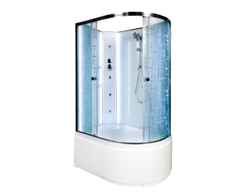 Душевая кабина AvaCan EM5012LNLED AVA 120x90 б/к, LED, левая, стекла с рисунком, профиль хром