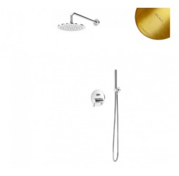 Душевой набор, скрытого монтажа, с латунной душевой лейкой Ø250 мм и ручным душем Elo ручка тип 2 Leaf 167 722 2SR Sunrise