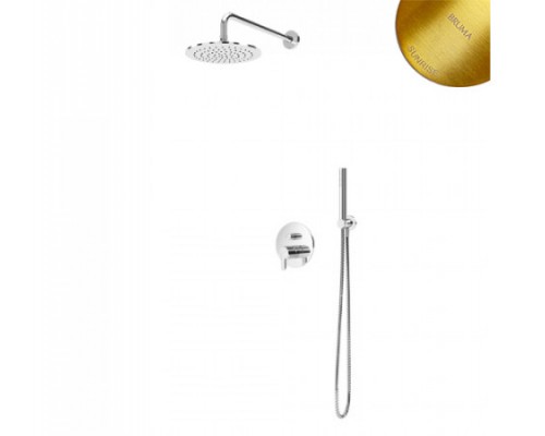 Душевой набор, скрытого монтажа, с латунной душевой лейкой Ø250 мм и ручным душем Elo ручка тип 2 Leaf 167 722 2SR Sunrise