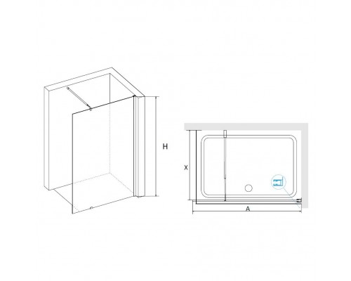 Душевая перегородка RGW WA-02 неподвижное Walk In cтекло Cora, 6 мм 120*185 xром 41100212-41