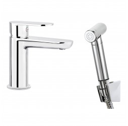 Deante Alpinia Смеситель для раковины с подключением гигиенической лейки, хром
