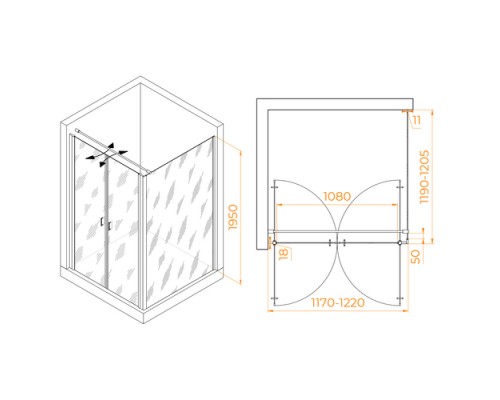 Душевой уголок RGW Passage PA-134 120х120 060813422-011