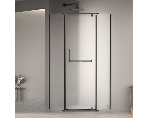 Душевой уголок, прямоугольный RGW PA-081 B матовое стекло 6 мм цвет проф. чёрный 120*120*195 35088122-24