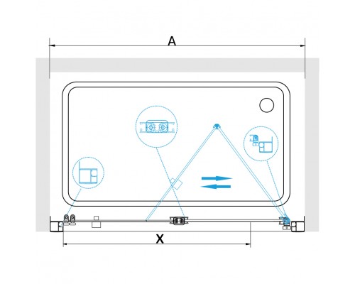 Складная душевая дверь RGW PA-21 70*190 прозрачное стекло 5 мм 06082107-11