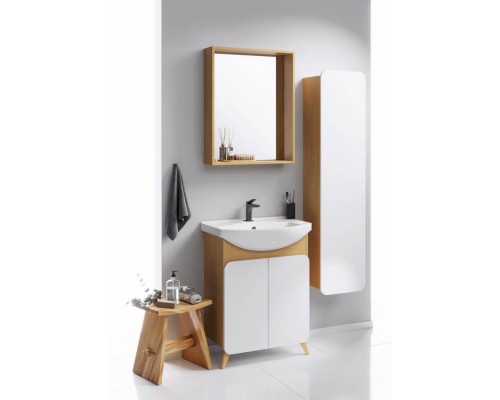 Зеркало Aqwella Basic 75 см BAS0207DZ цвет дерево светлое прямоугольное