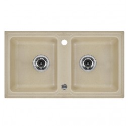 Deante Zorba песочный - мойка 2 чаши, 780*435*180 мм + сифон