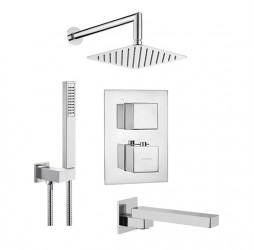 DEANTE Душевая система скрытого монтажа термост. 3-х функц., квадр., со складн.изливом, хром (Копировать)