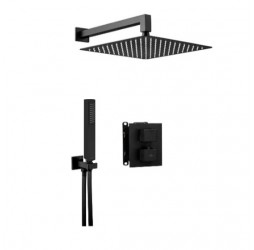 Deante Box Nero Душевая система скрытого монтажа с квадратным термостатическим смесителем, черный
