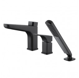 Deante Hiacynt Nero Смеситель для ванны врезной на 3 отверстия, черный