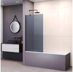 Стационарная шторка для ванны RGW Screens SC-150B 60х150 тонированное стекло (Серое) 6мм 351115006-34