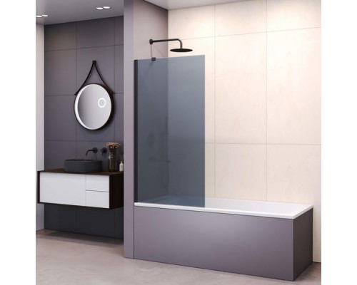 Стационарная шторка для ванны RGW Screens SC-150B 60х150 тонированное стекло (Серое) 6мм 351115006-34