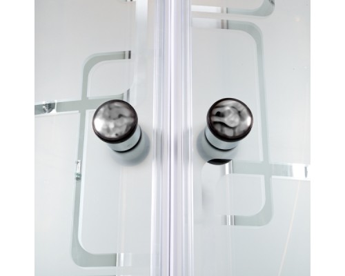 Душевая кабина AvaCan EM5011GM AVA 110x110 с гидромассажем, стекла с узором, профиль хром
