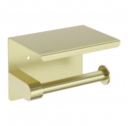 Deante Round Gold BR Держатель туалетной бумаги с полкой, браш. золото