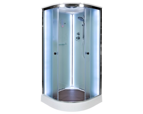 Душевая кабина Deto D09S LED стекла матовые, профиль хром