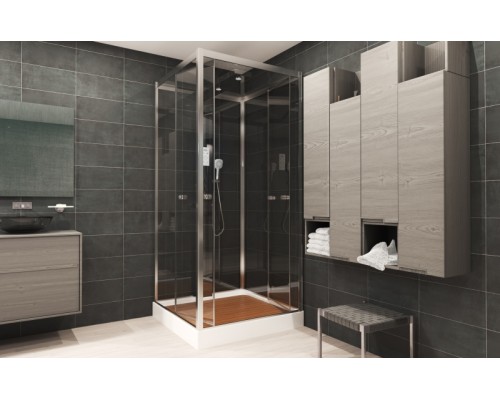 Душевая кабина Avacan Z111STEAM AVA 100x100 с паром, стекла прозрачные, профиль хром