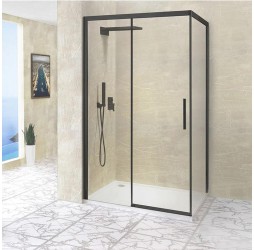 Распашной душевой уголок RGW LE-41B (LE-12B + Z-050-2B) прозрачное cтекло цвет профиля 6 мм 34124181