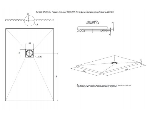 Душевой поддон Allen Brau Priority 120x80 8.31006-BGM синий матовый