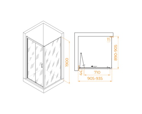 Душевой уголок RGW Passage PA-132B 90х90 060813299-14