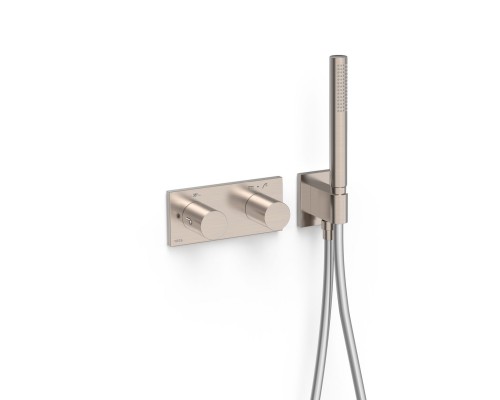 30735201AC Tres Встроенный в стену термостат на 2 источника с ручным душем, цвет суперсталь