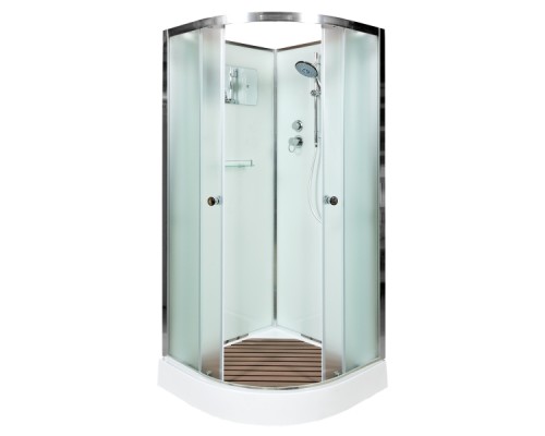 Душевая кабина AvaCan D011 AVA 110x110 без крыши, стекла матовые, профиль хром