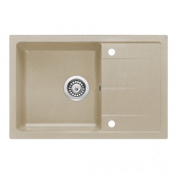 Deante Leda песочный - мойка 1 чаша с крылом, 670*440*152 мм + сифон