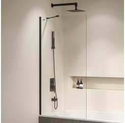 Стационарная шторка на ванну RGW SC-150-B 80*150 прозрачное стекло 6 мм 351115008-14