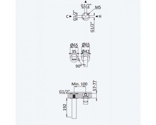 Смеситель для раковины скрытого монтажа Nautic 181 840 1CR Chrome