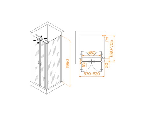 Душевой уголок RGW Passage PA-144 60х70 060814467-011