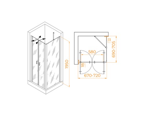 Душевой уголок RGW Passage PA-134B 70х70 060814477-14