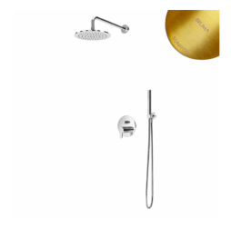 Душевой набор, скрытого монтажа, с латунной душевой лейкой Ø250 мм и ручным душем Elo Leaf 167 722 1SR Sunrise