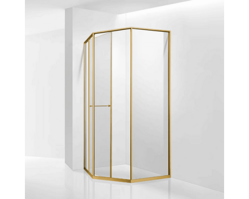 Душевой уголок RGW SV-82Gb "R" 90x90 33328299-16R стекло прозрачное 8мм, профиль золото BRUSH