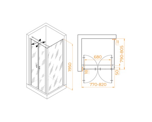 Душевой уголок RGW Passage PA-134 80х80 060813488-011