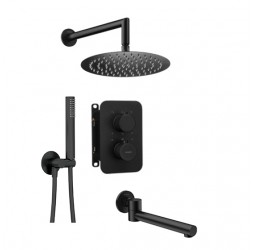 Deante Душевая система 3-х функциональная скрытого монтажа с термостатическим смесителем, черная