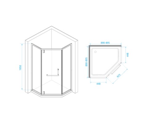Душевой уголок, прямоугольный RGW HO-084-Gb прозрачное стекло 8 мм цвет проф. золото браш 100*100*195 350608400-016
