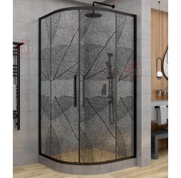Душевой уголок Avacan HB 120 AVA 120x120 стекла с рисунком, профиль черный