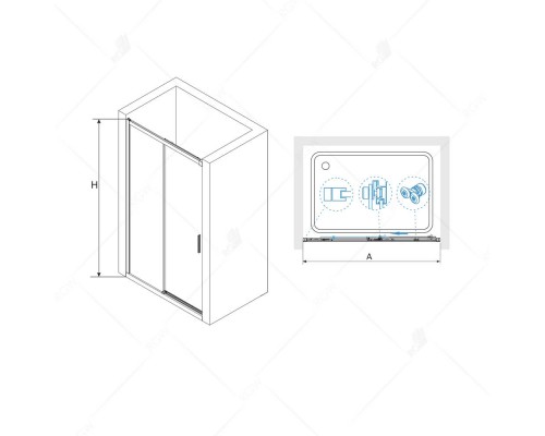 Раздвижная душевая дверь RGW LE-12 120*195 прозрачное стекло 6 мм 34121212-11
