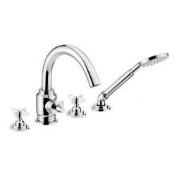 Deante Temisto Смеситель для ванны врезной на 4 отверстия, хром