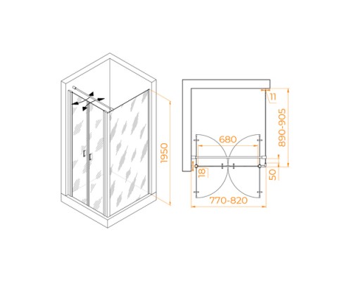 Душевой уголок RGW Passage PA-144B 80х90 060814489-014