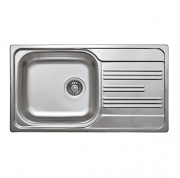 Deante Xylo декор - мойка стальная 1 чаша с крылом, 780*435*160 мм + сифон
