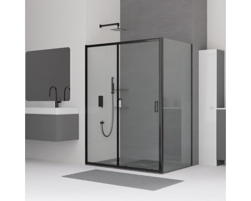 Душевой уголок RGW CL-48B (CL-14B + Z-050-1B) прозрачное cтекло цвет профиля 5 мм 32094896