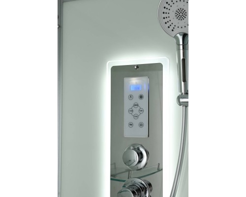 Душевая кабина AvaCan D3012LLED AVA 120x80 левая, LED, стекла матовые, профиль хром