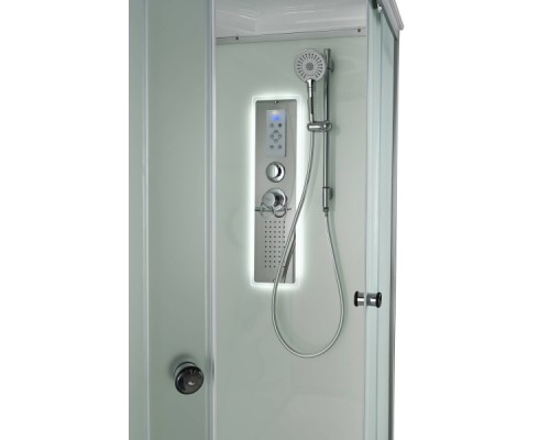 Душевая кабина AvaCan D3012LLED AVA 120x80 левая, LED, стекла матовые, профиль хром
