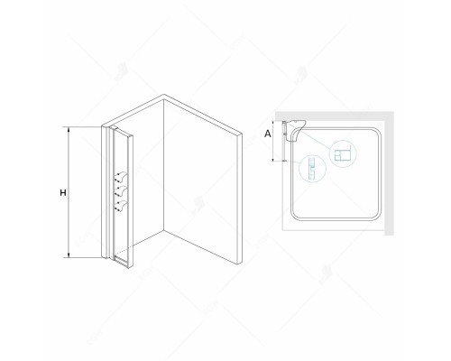Боковую стенку дверь  RGW Z-42 прозрачное cтекло цвет профиля 8 мм 03064230-11