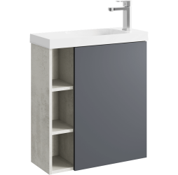 aqwella Тумба под умывальник 60x25 Alba Прямоугольная цвет бетон светлый / серый ALB0106RLS+ALB0706GRМ