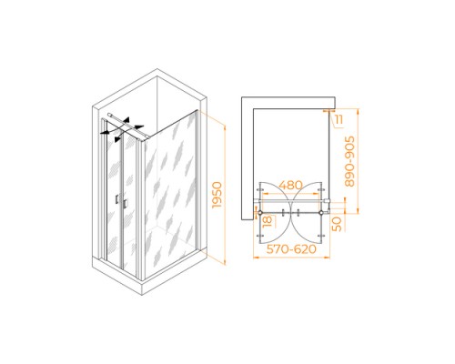 Душевой уголок RGW Passage PA-144B 60х90 060814469-014