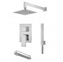 Deante Душевая система скрытого монтажа 3-х функциональная квадратная, хром