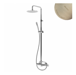 Душевая система с наливом на ванну и верхней лейкой из латуни Ø300 мм Leaf 167 283 1MM Morning Mist